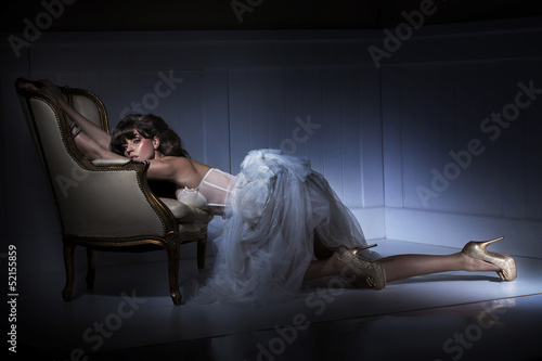 Photo: Sexy woman wearing oldfashion dress Sexy woman wearing oldfashion dress