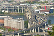 Rush hour traffic Portland OR.