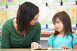 Photo: Elementary Pupil Reading With Teacher In Classroom Elementary Pupil Reading With Teacher In Classroom