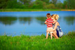 Photo: mother and baby boy relationships, colorful outdoors mother and baby boy relationships, colorful outdoors