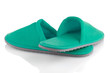 A pair of green slippers