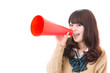 asian school girl on white background