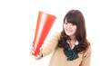 asian school girl on white background