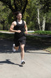 Sportsman running on a park