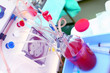 Foto: Laboratory equipment. Tubes, blood, roller pump. Laboratory equipment. Tubes, blood, roller pump.