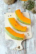 Photo: Slices of fresh pumpkin, selective focus Slices of fresh pumpkin, selective focus