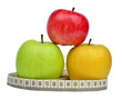 apples with measuring tape