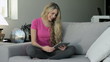 young beautiful woman relaxed using tablet