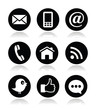 Contact, web, blog and social media round icons