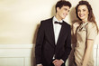 Laughing calm couple with great smiles
