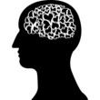 heart  brain in black colour vector