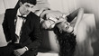 Black-white photo of attractive couple