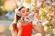 Beautiful Spring Girl with flowers