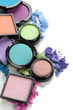 Beautiful bright eye shadows isolated on white