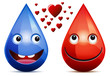 water drop and drop of blood love