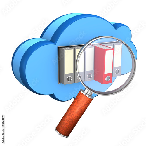 Illustration: Folder Cloud Loupe Folder Cloud Loupe