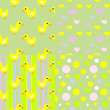 Vector: Set of seamless baby duck patterns Set of seamless baby duck patterns