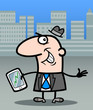 Vector: businessman with tablet pc cartoon illustration businessman with tablet pc cartoon illustration