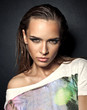 Photo: Portrait of young woman with fashion makeup Portrait of young woman with fashion makeup