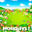 summer holidays  meadow and sky background