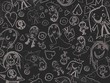 children's drawings on a black background