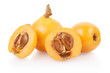 Loquat group on white, clipping path included