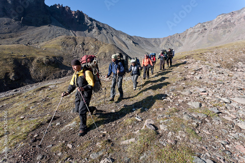 Photo: Trekking on Kamchatka. Trekking on Kamchatka.