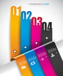 Infographic design template with paper tags.