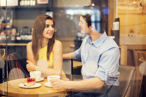 Photo: Romantic date in cafe Romantic date in cafe