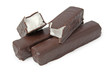 Three marshmallow sticks in chocolate