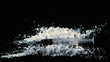 Needle falling on pile of white drug close up