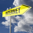Illustration: Road sign with word Internet Road sign with word Internet