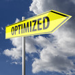 Illustration: Road sign with word Optimized Road sign with word Optimized