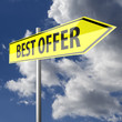 Illustration: Road sign with words Best offer Road sign with words Best offer