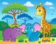Cute African animals theme image 1