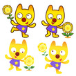 Different styles of Cat Mascot Sets. Animal Character Design Ser