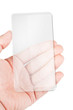 Transparent Mobile Smart Phone in man's Hand,Technology concept
