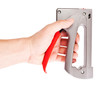 Professional staple gun in the hand isolated over white backgrou