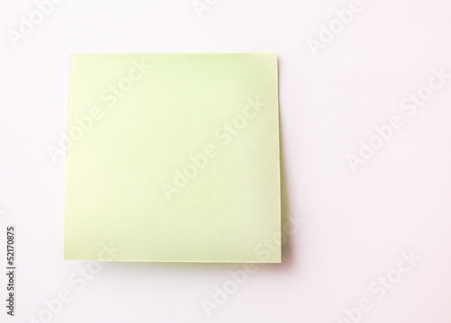 Photo: Blank Sticky Note on white wall Blank Sticky Note on white wall