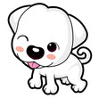 A wink cute puppy mascot. Animal Character Design Series.