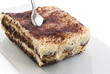 tiramisu dessert isolated on white