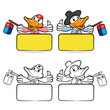Duck Couple characters to promote Bird selling. Bird Character D