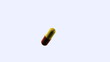 Red and yellow capsule tablet falling and bouncing