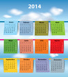 Colorful Spanish calendar for 2014