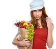Healthy shopping, Isolated, white background