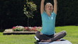 young beautiful woman stretching