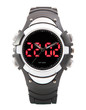 Dual Time Scrolling Display Digital LED Sport Watch black Diver.