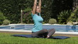 young beautiful woman stretching