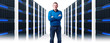 man in datacenter
