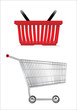 Shopping Cart and Basket.Vector